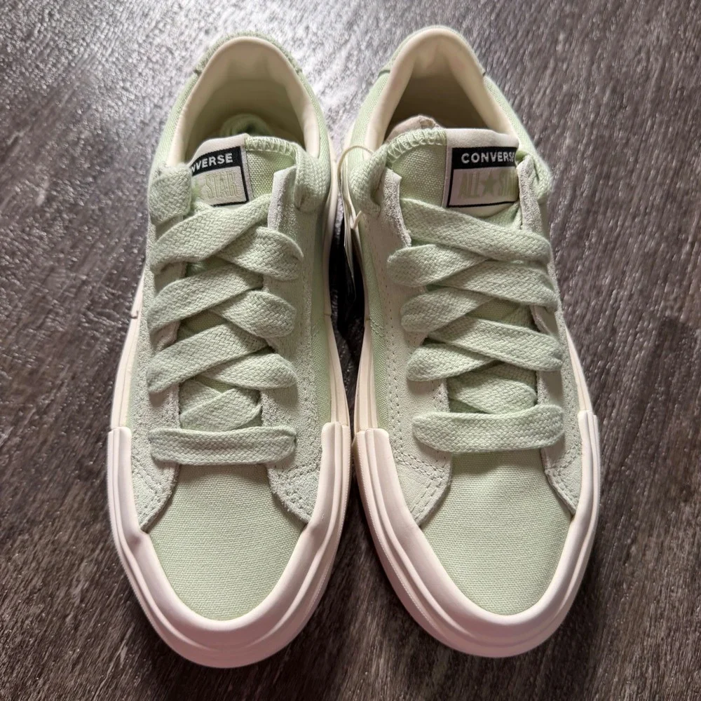 Converse All Star Cruise Women 6.5 Green Platform Low Top Shoes Sage Sneakers
